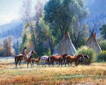 アメリカインディアン Painting - 西部アメリカンインディアン 20